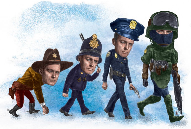 Local law enforcement has evolved as weapons have grown more sophisticated,  especially in the last 20 years. (Illustration by Kym Balthazar)