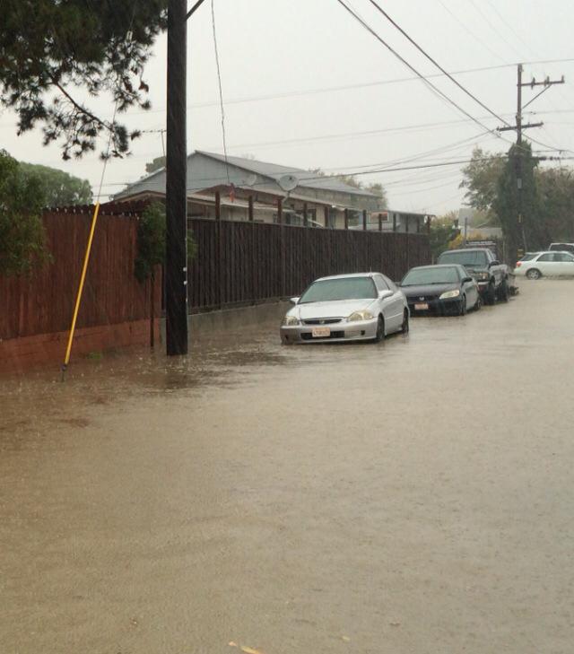 Flooding around Alviso, in north San Jose. (Photo by Mark Espinoza, via Facebook)