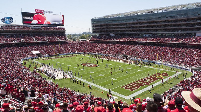 Levi's Stadium next month will host Super Bowl 50, which law enforcement says draws the worst forms of depravity—and we're not talking about football. (Photo by Jim Bahn, via Wikimedia Commons)