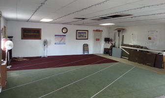 Inside the "prayer hall" of the SVIC's barn mosque.