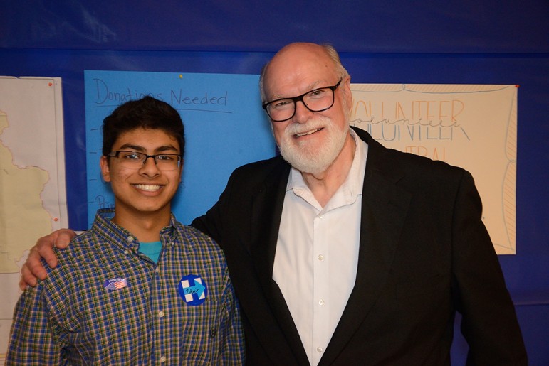 State Sen. Jim Beall (right) racked up another term with an easy re-election victory. (Photo by Greg Ramar)