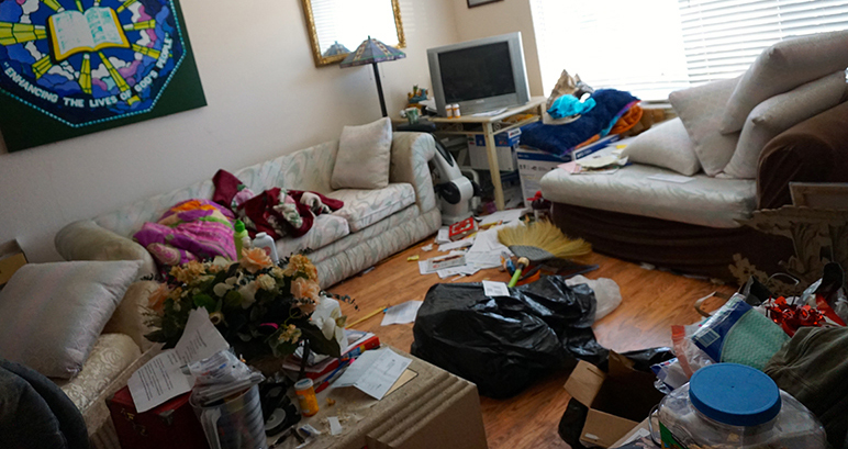 Inside a boarding house for mentally ill tenants a month before their eviction. (Photo by Jennifer Wadsworth) 