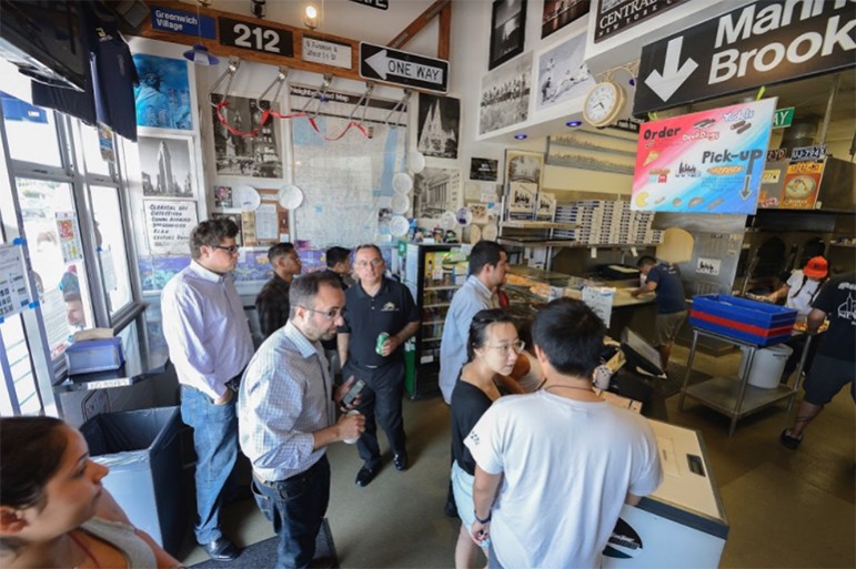 There’s more space in the back after some changes to the San Jose pizzeria, but customers willingly cram into ASONy for the daily lunch rush. (Photo by Greg Ramar)