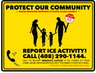 The city of San Jose encourages people to report suspected ICE raids to a volunteer-run hotline, which calls on people to keep an eye on federal agents when they come to local neighborhoods and connects targeted families with immigration attorneys.
