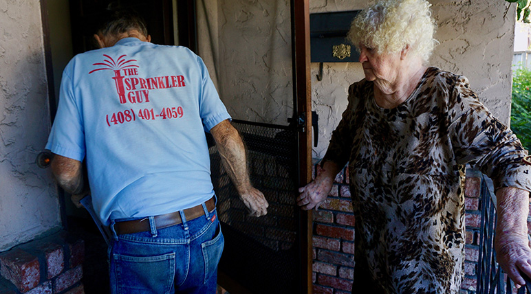 Dick and Helen have lived at their south San Jose duplex for nearly 50 years. (Photo by Jennifer Wadsworth)