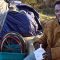 Sharwian Bobian sits outside his makeshift shelter.