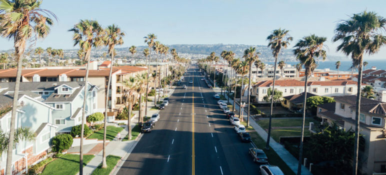 A coastal California boulevard